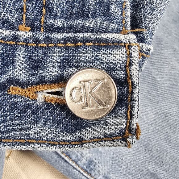 CK Calvin Klein Women’s Bootcut Jeans Size 12 / 32W 30L Sandblast Med Wash Denim - Picture 8 of 16